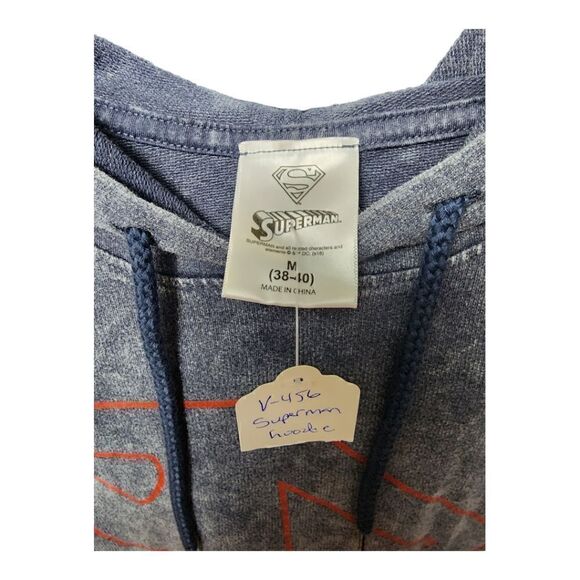 1640 - Superman Blue Shirt Hoodie Size M - Picture 2 of 3